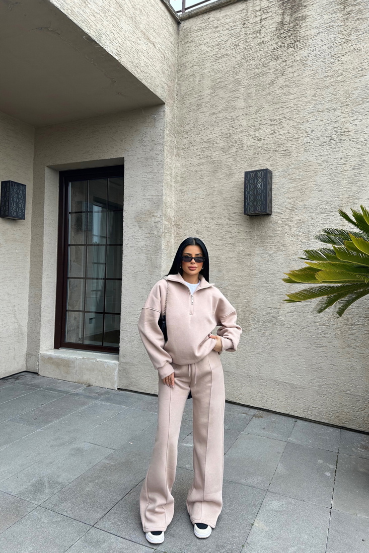 Bej Fermuar Detay Takım ATE-0813 - EYYO