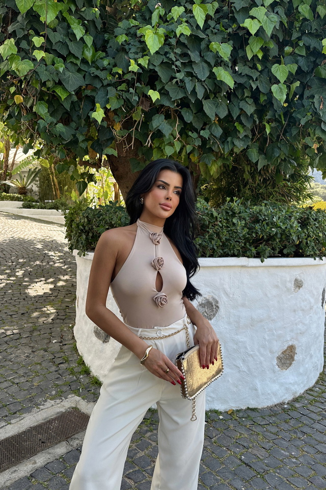 Bej Isla Bodysuit ATE-0247 - 1