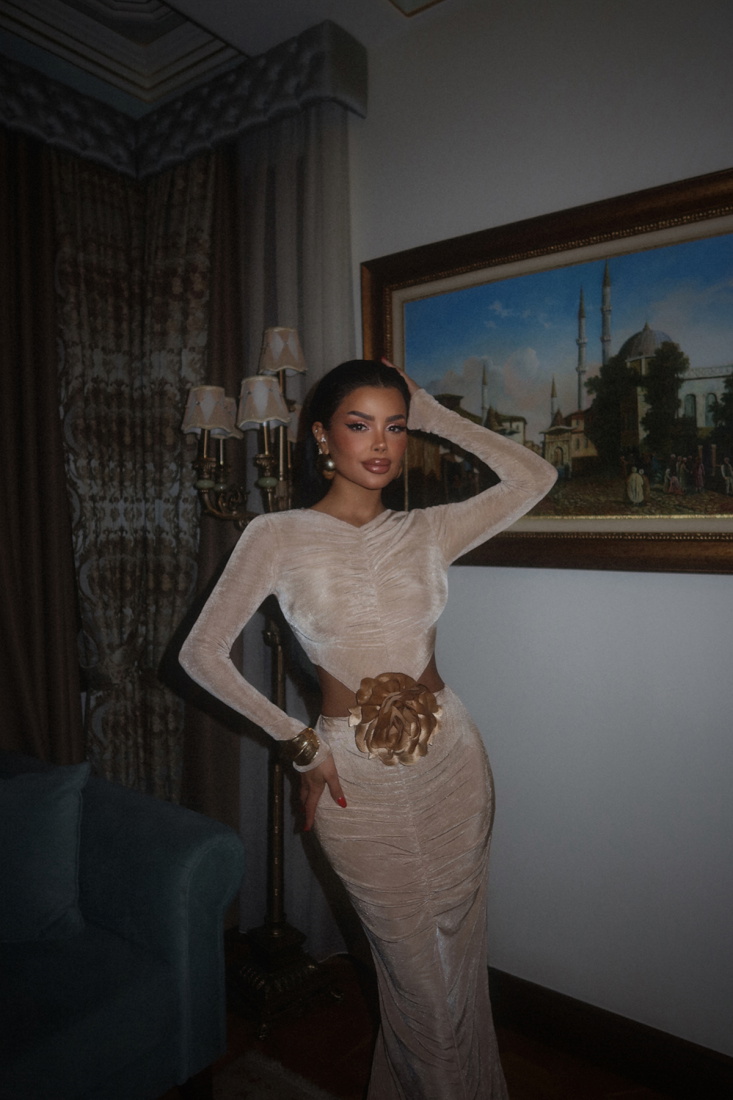 Bej Fierello Elbise ATE-2300 - EYYO