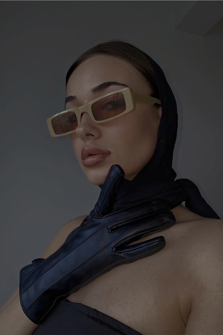 Bej İnce Çerçeveli Gözlük ATE3495 - EYYO