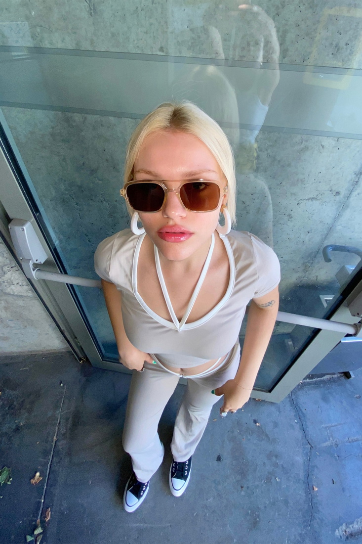 Bej İnce Çerçeveli Gözlük ATE4651 - EYYO