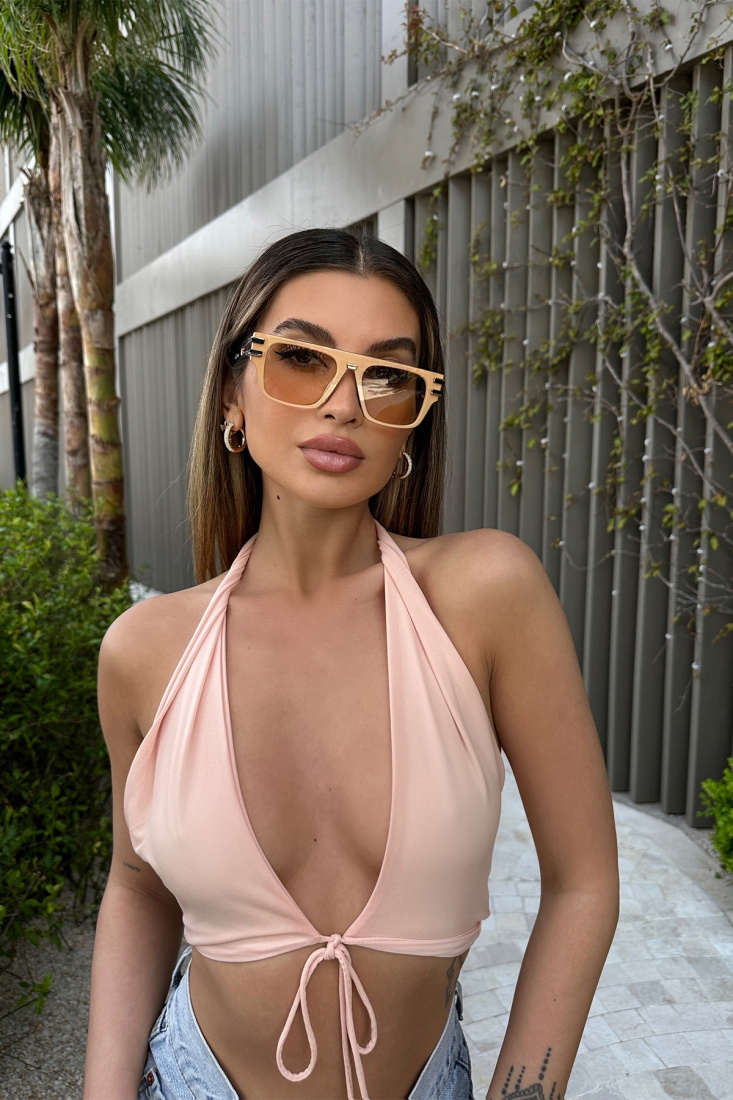 Bej İnce Çerçeveli Gözlük ATE6148 - EYYO