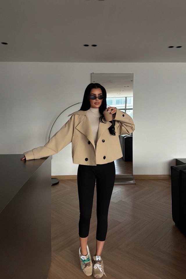 Bej Klarris Trençkot ATE-4204 - 2