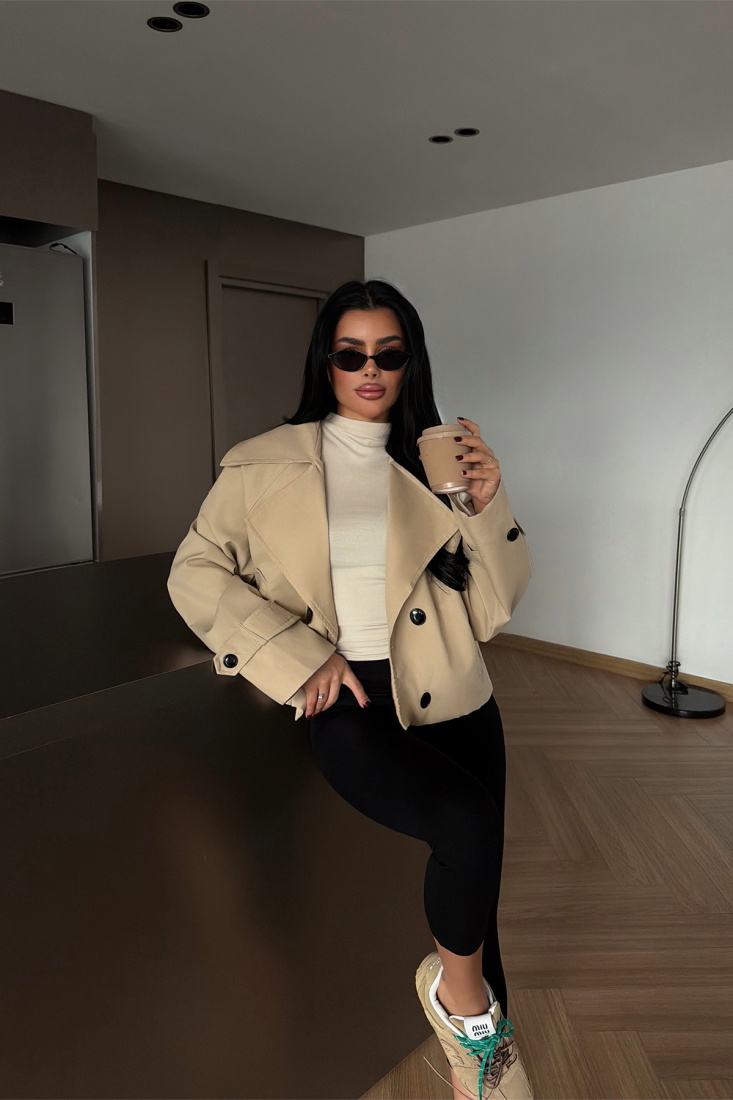 Bej Klarris Trençkot ATE-4204 - EYYO