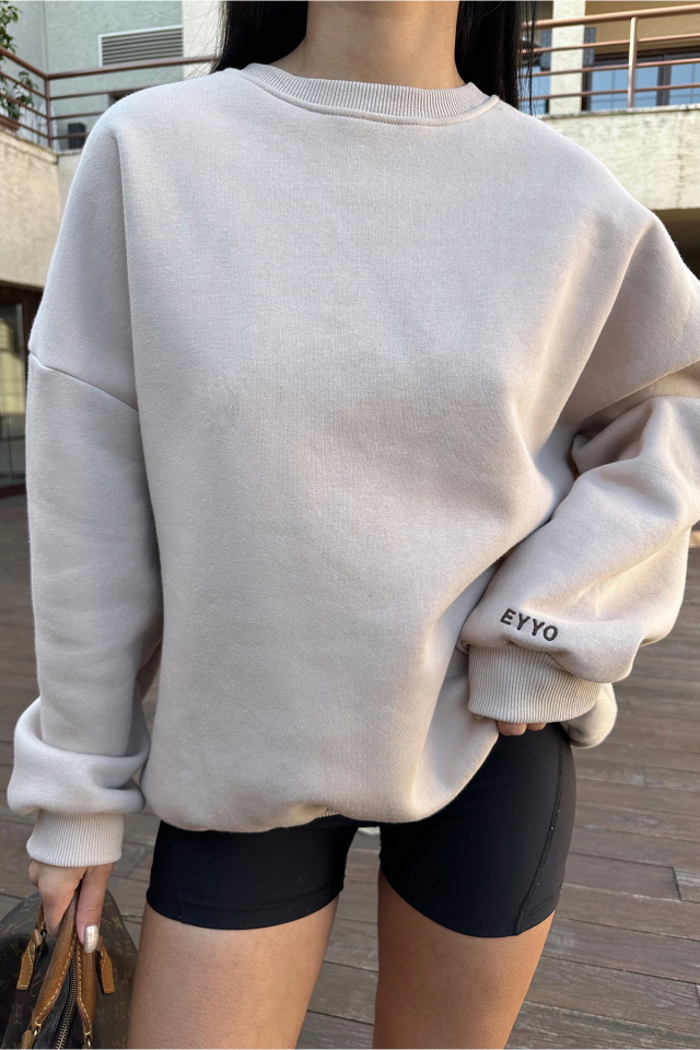 Bej Kolu Eyyo Yazılı Sweat ATE8481 - 2