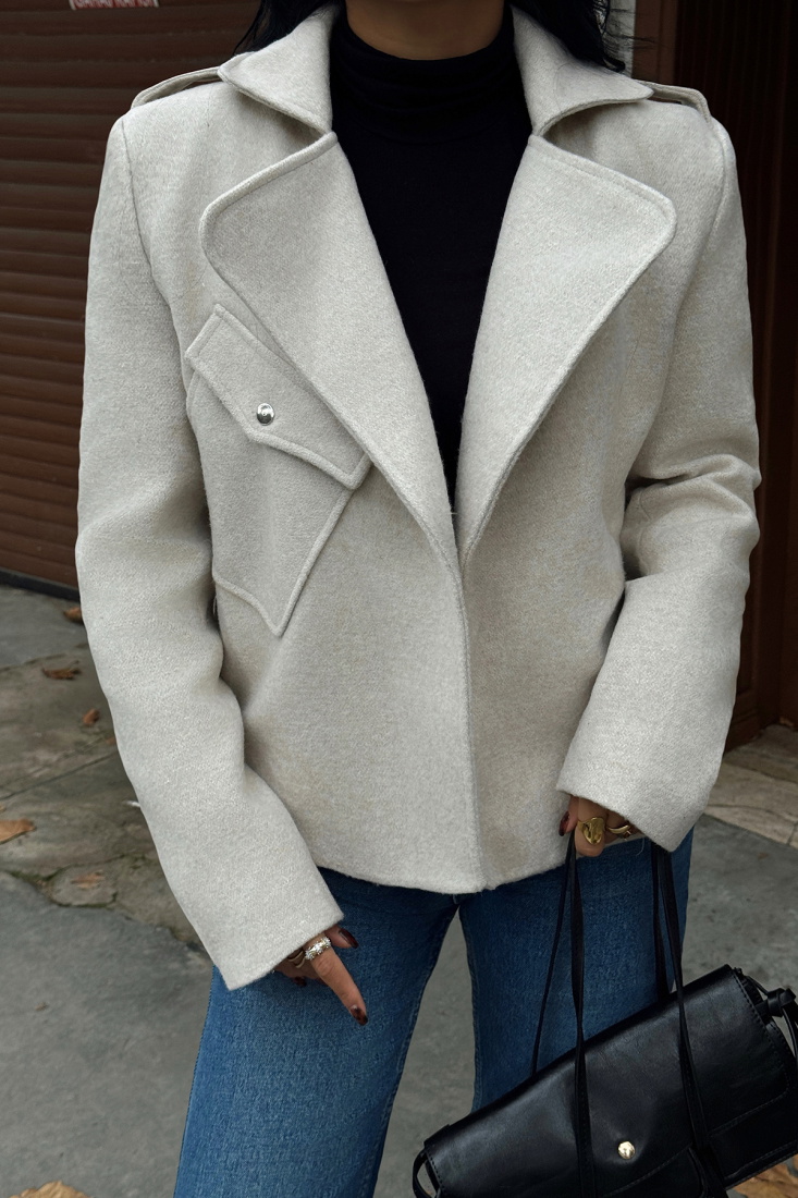 Bej Ananya Kaşe Ceket ATE-1873 - EYYO