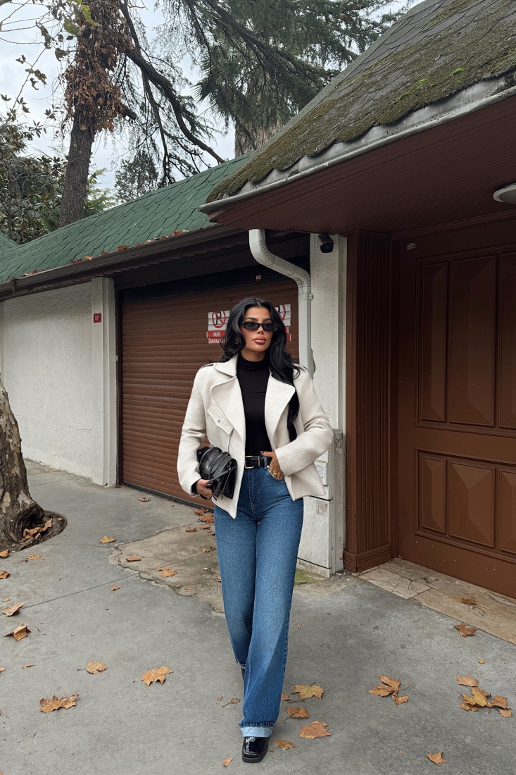 Bej Ananya Kaşe Ceket ATE-1873 - EYYO