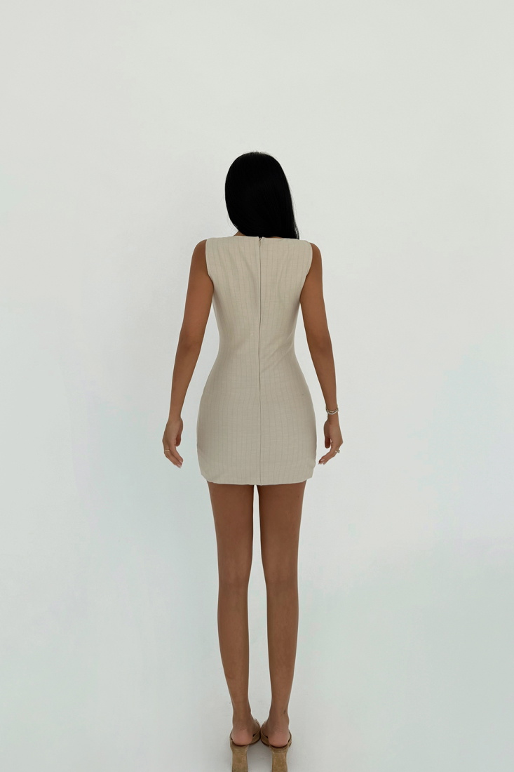 Bej Jila Mini Elbise ATE-2461 - EYYO