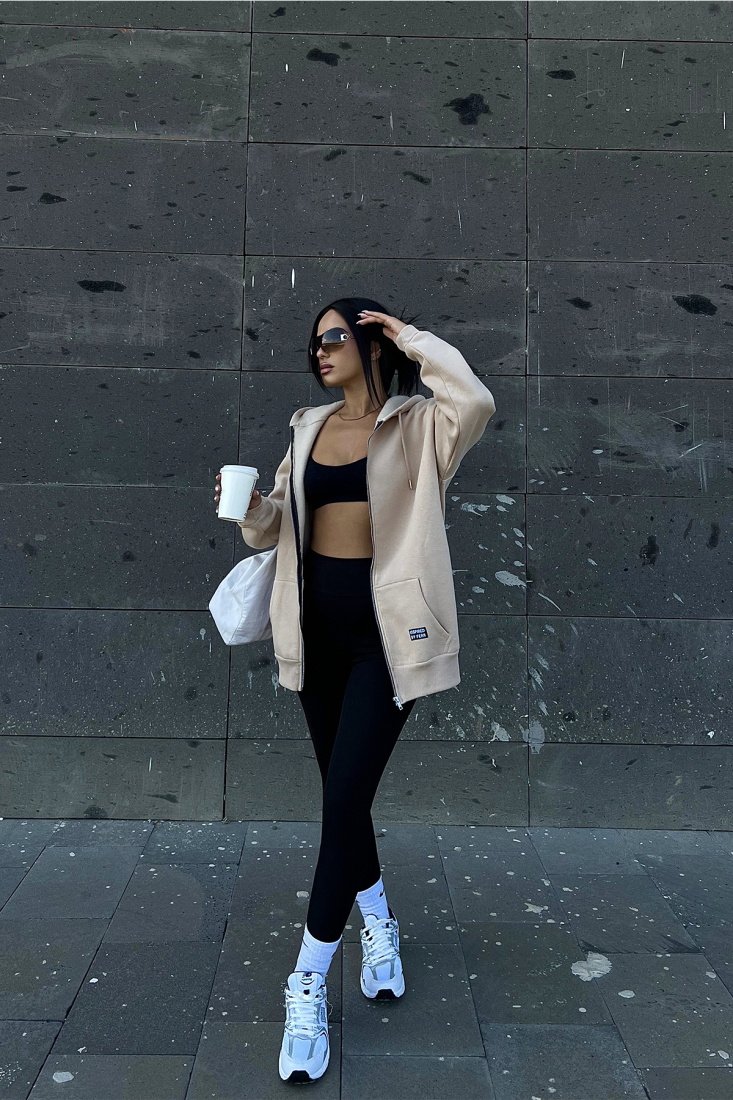 Bej Önü Fermuarlı Hırka ATE1981 - KTN