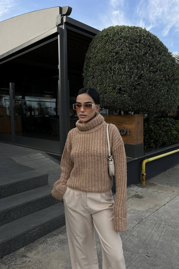 Bej Örme Kazak ATE2653 - EYYO