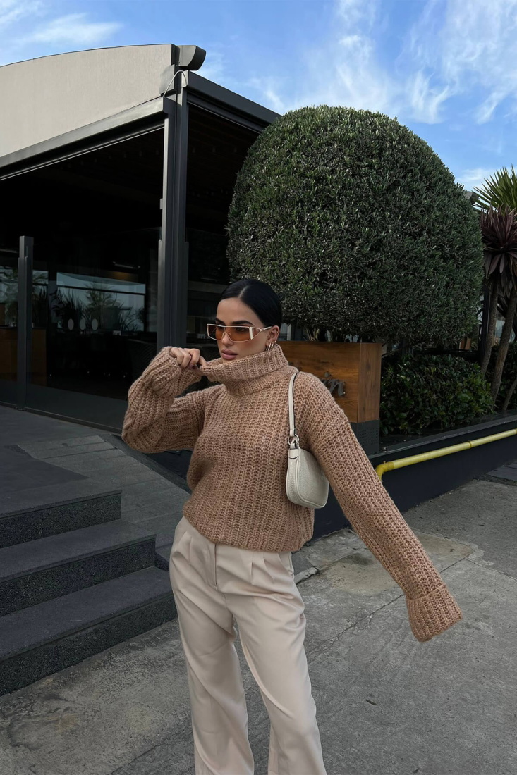 Bej Örme Kazak ATE2653 - EYYO