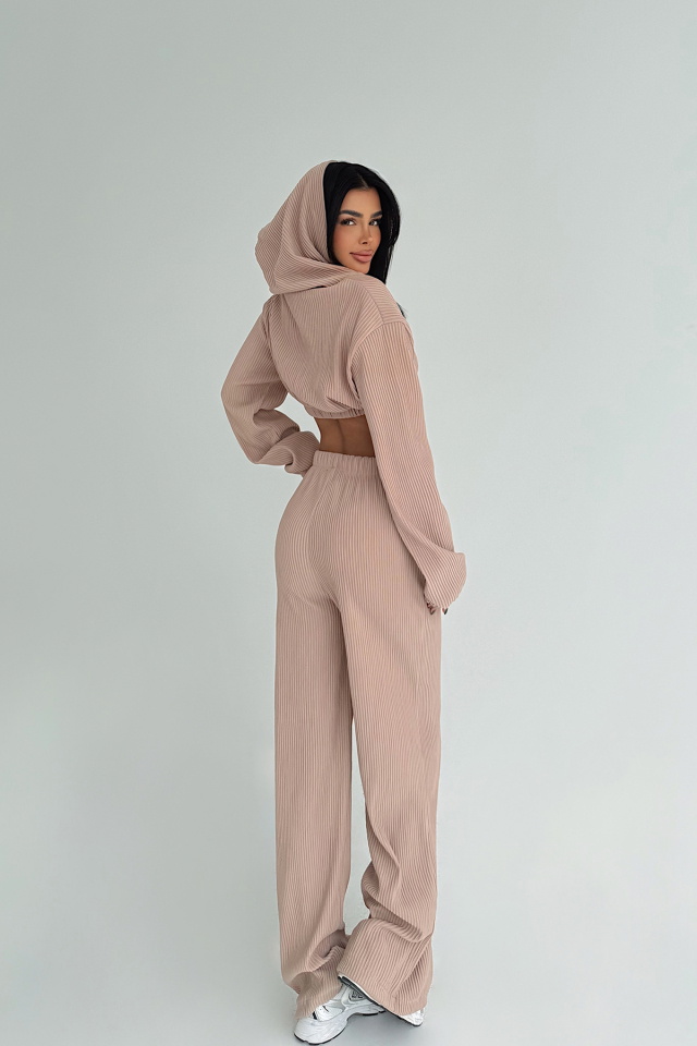 Bej Dixie Kapüşonlu Alt Üst Takım ATE-2767 - 3