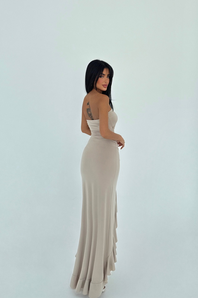Bej Lilas Elbise ATE-2933 - 3
