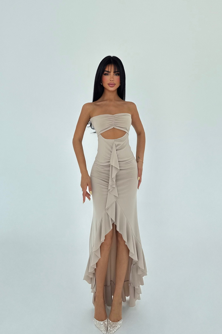 Bej Lilas Elbise ATE-2933 - EYYO