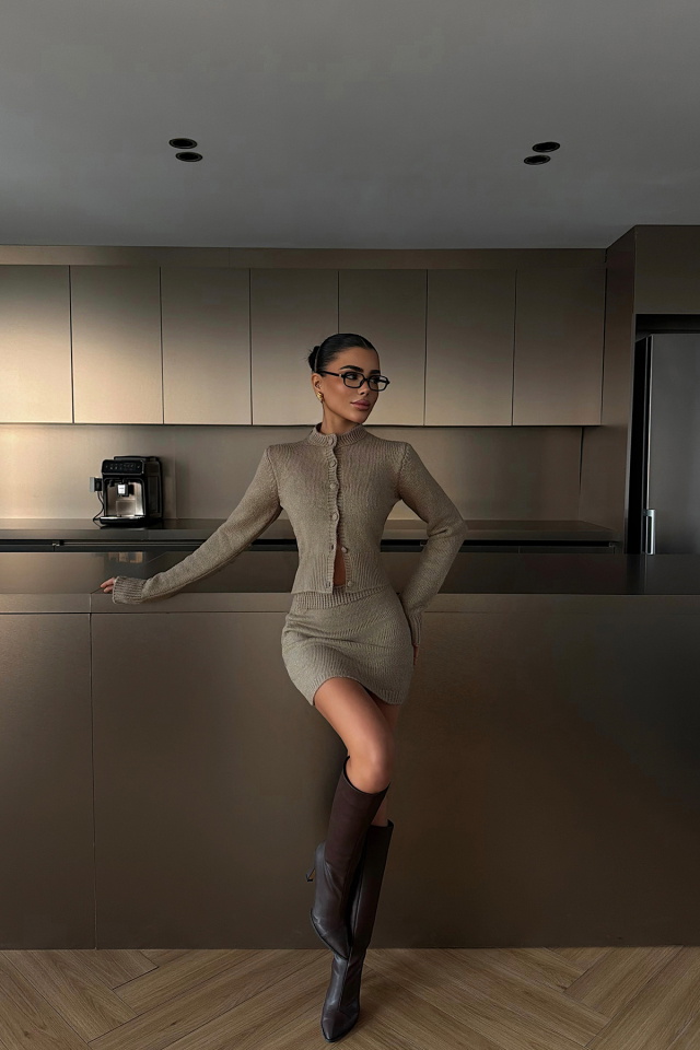 Bej Adiana triko takım ATE-4624 - 2