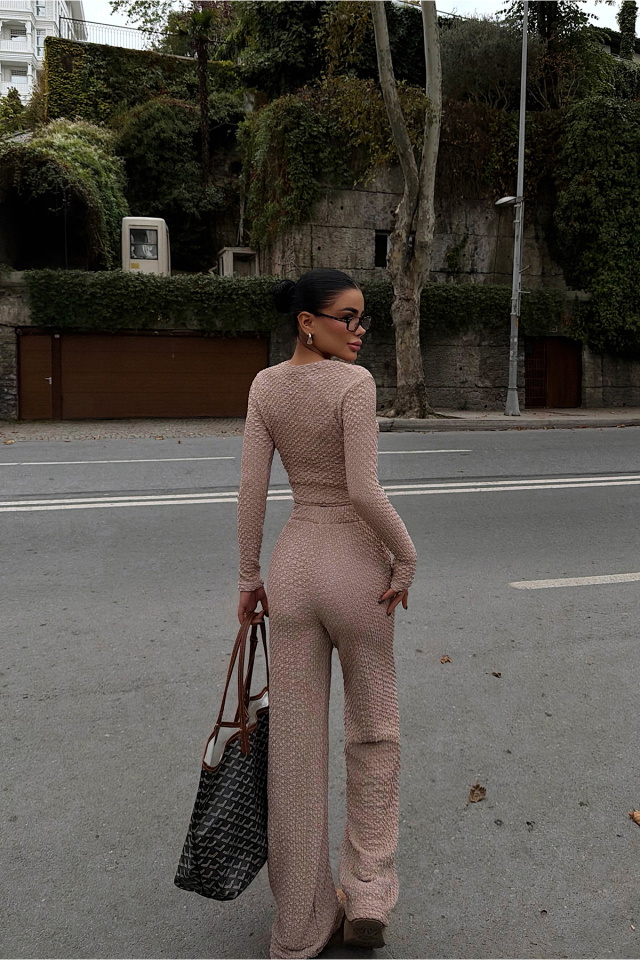 Bej Sequin Takım ATE-3833 - 5