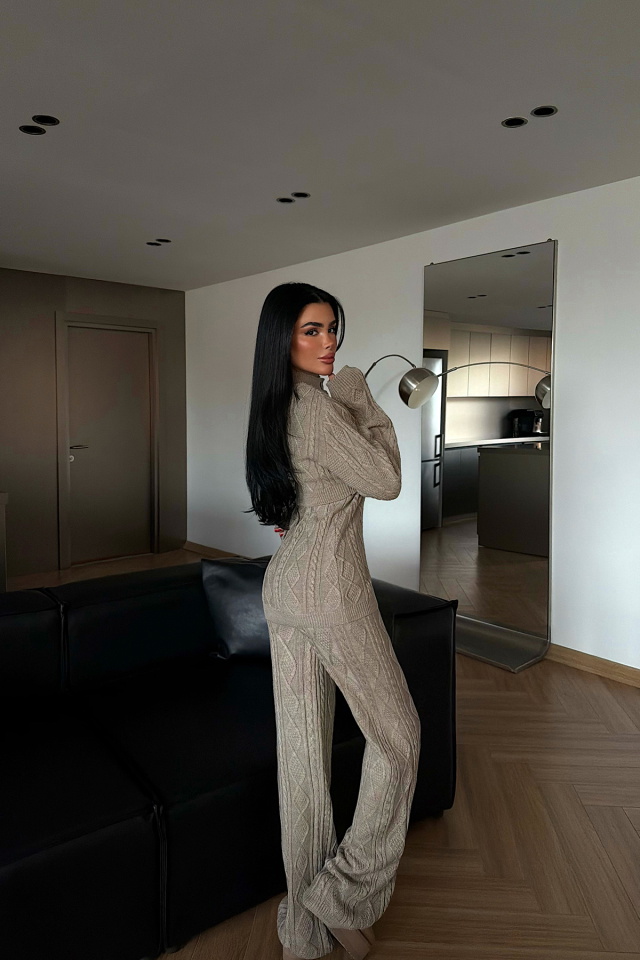 Bej Mangan triko takım ATE-4407 - 4