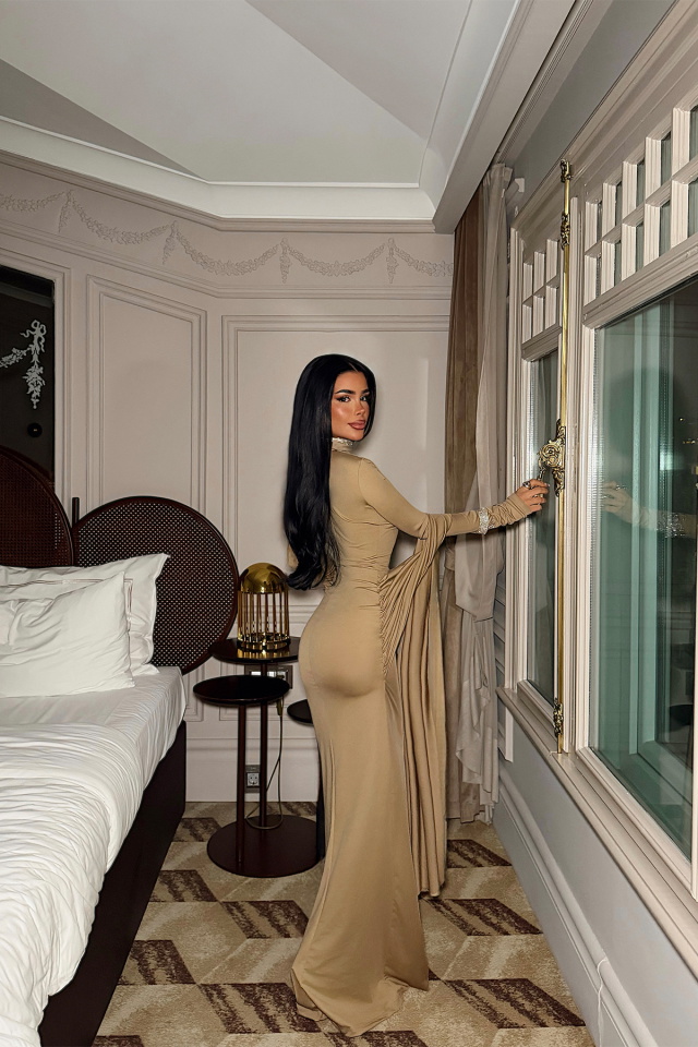 Bej Uzun Elbise ATE-4590 - 6