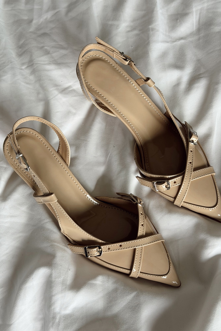 Bej Bertu stiletto Ayakkabı ATE-2629 - EYYO
