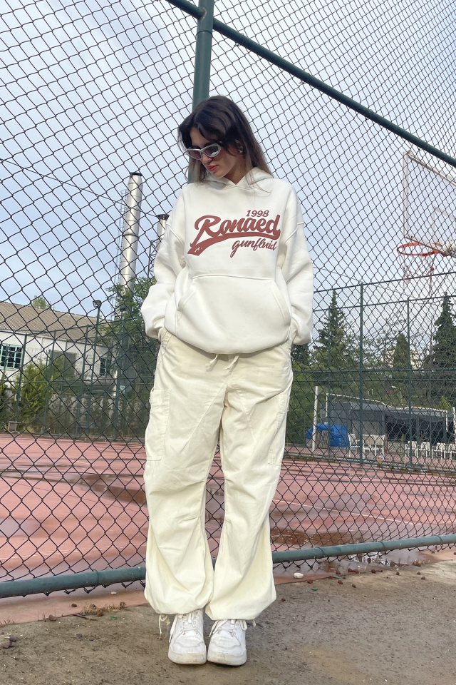Beyaz 1988 Baskılı Sweat ATE-0034 