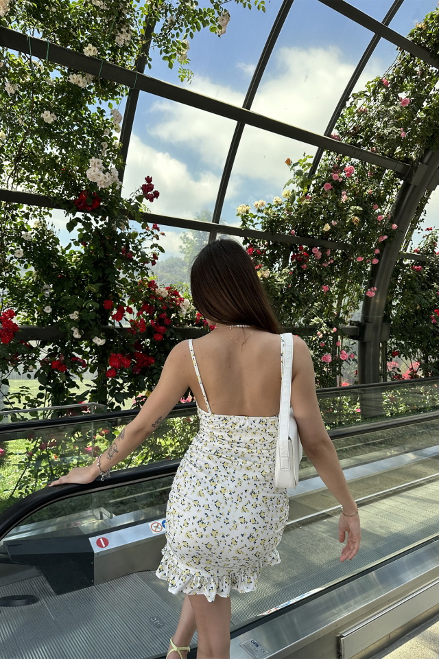 Beyaz Askılı Basic Mini Elbise ATE7143 - 5