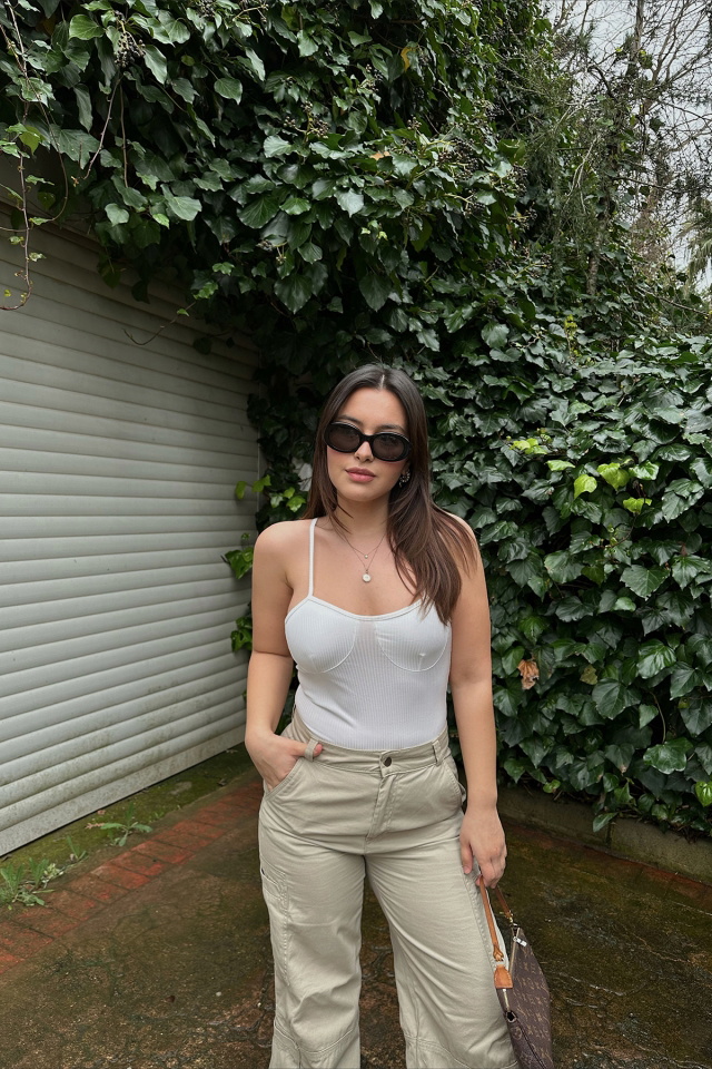 Beyaz Askılı Bodysuit ATE4779 