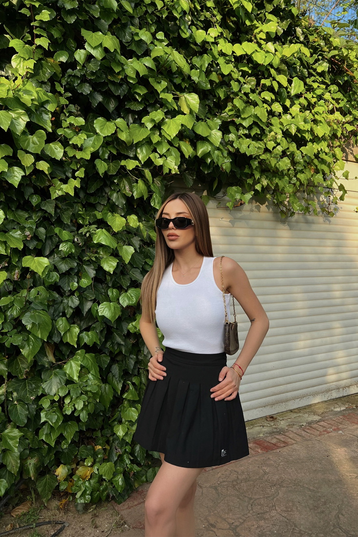 Beyaz Askılı Basic Crop Top ATE6432 - EYYO