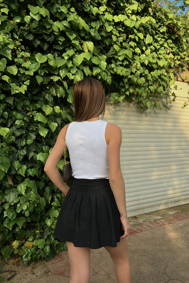 Beyaz Askılı Basic Crop Top