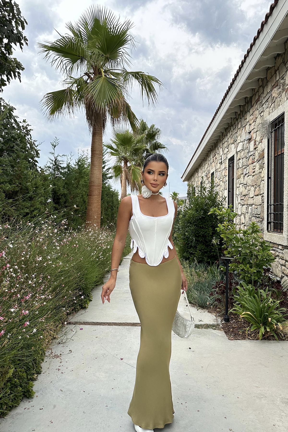 Beyaz Askılı Crop Top ATE8605 - 3
