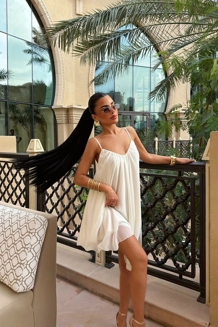 Beyaz Isobel Elbise Elbise ATE-3504 - EYYO