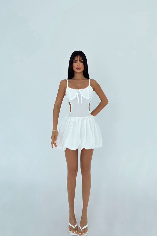 Beyaz Lissett Mini Elbise ATE-2859 - 2