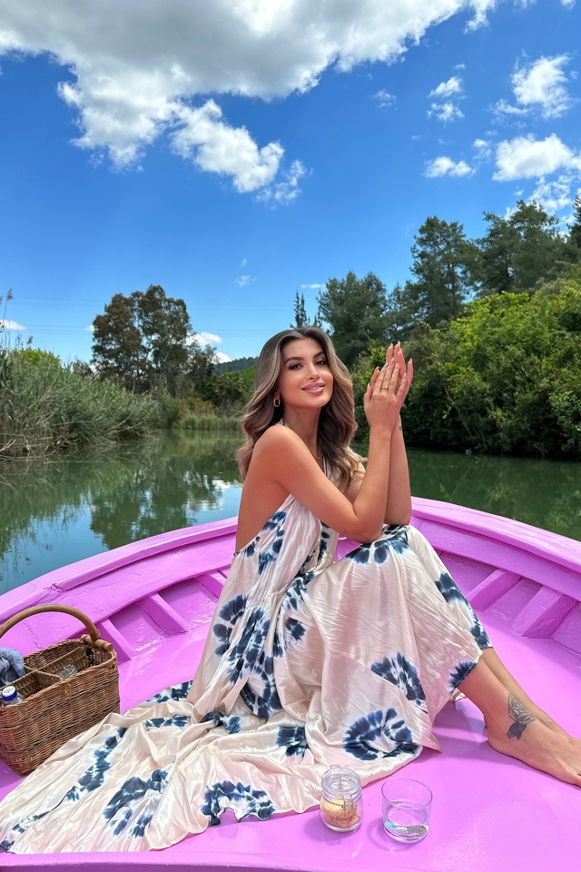 Beyaz Askılı Sırt Detay Uzun Elbise ATE7913 - 4