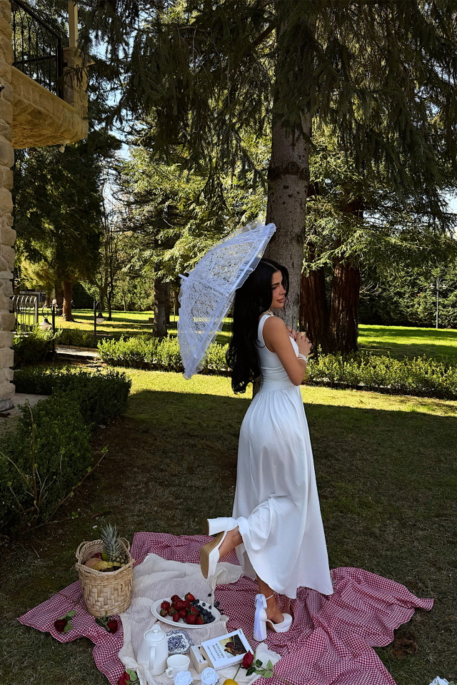 Beyaz Soyaya Elbise ATE-3429 - 5