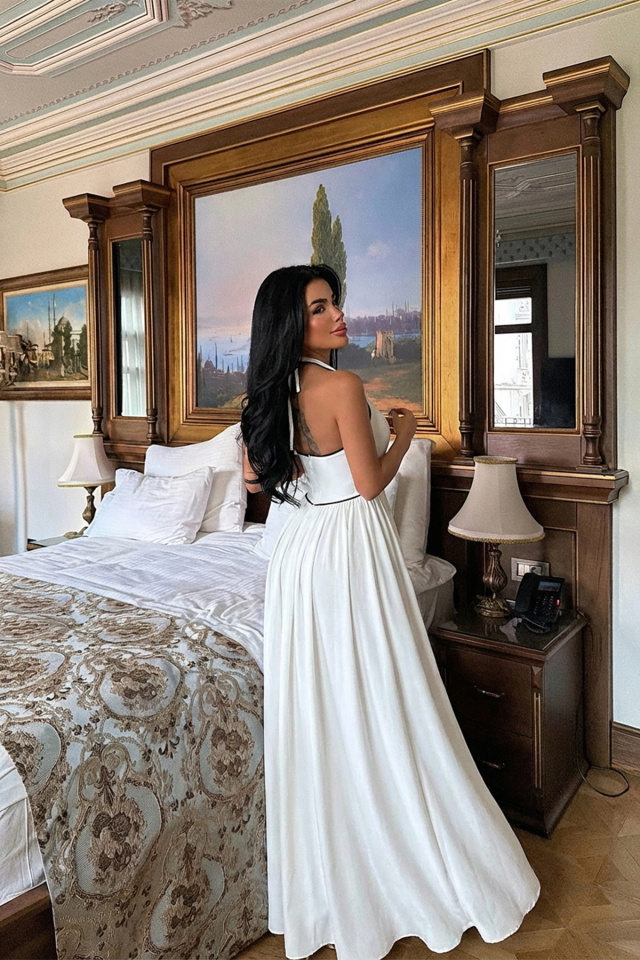 Beyaz Neyela Elbise ATE-3461 - 2