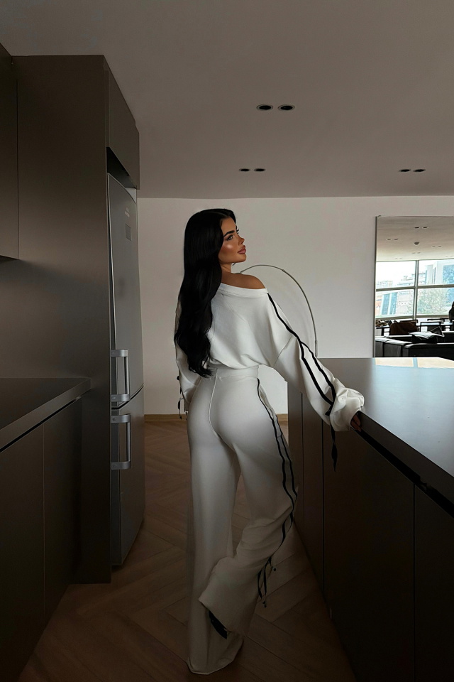 Beyaz Calesia Eşofman Takımı ATE-4454 - 4