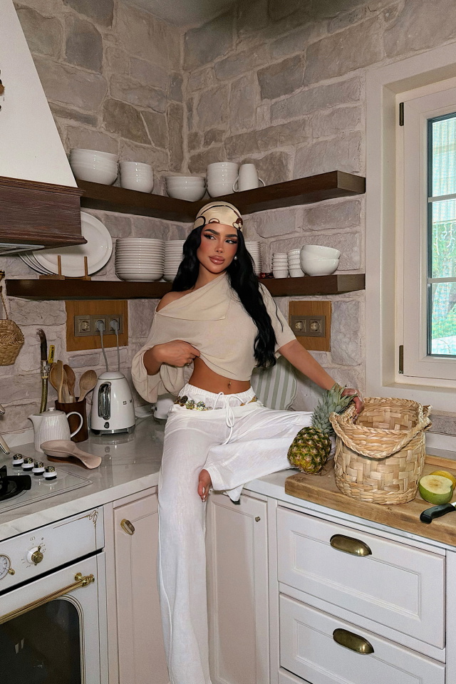 Beyaz Lino Pantolon ATE-4824 - 4