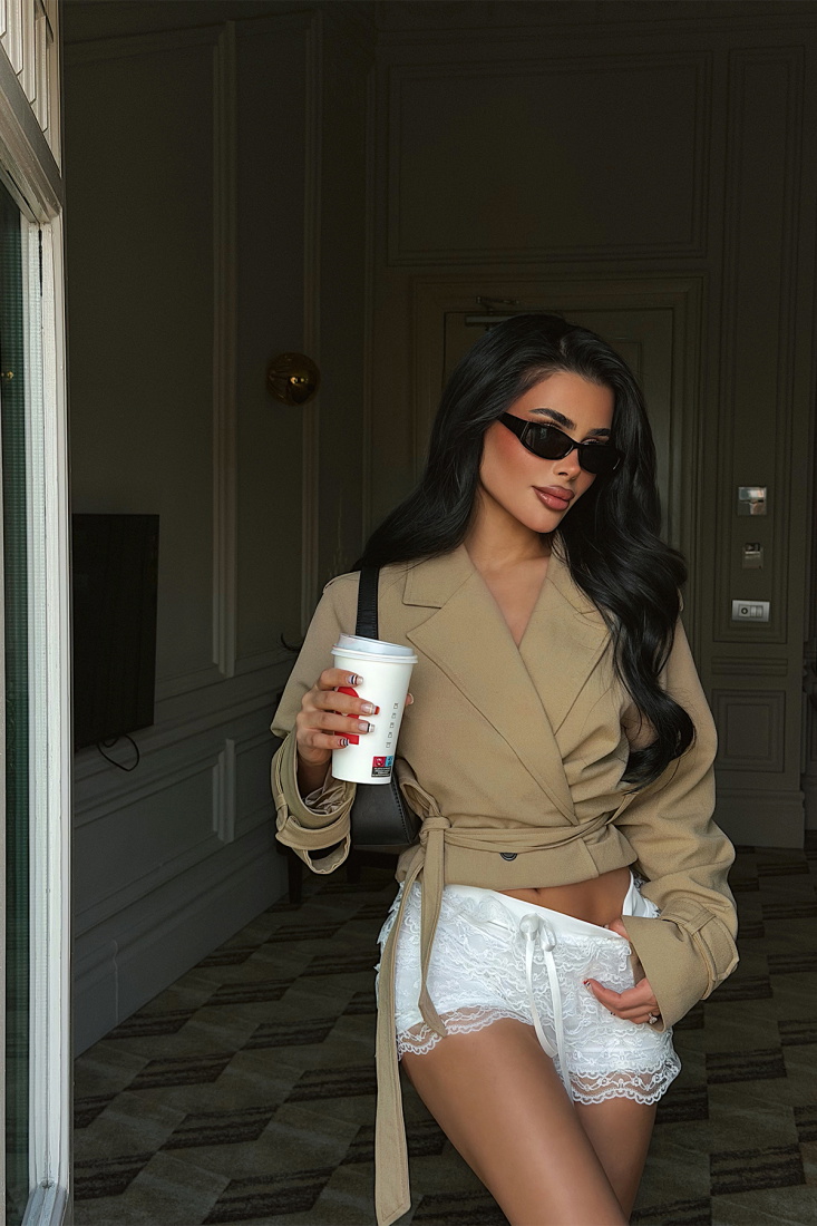 Beyaz Cipqan Şort ATE-5119 - EYYO