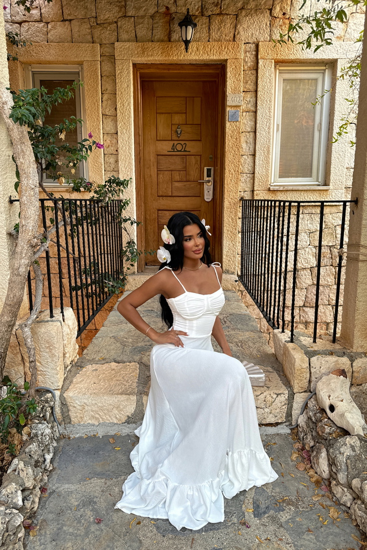 Beyaz Calisto Elbise ATE-1446 - EYYO