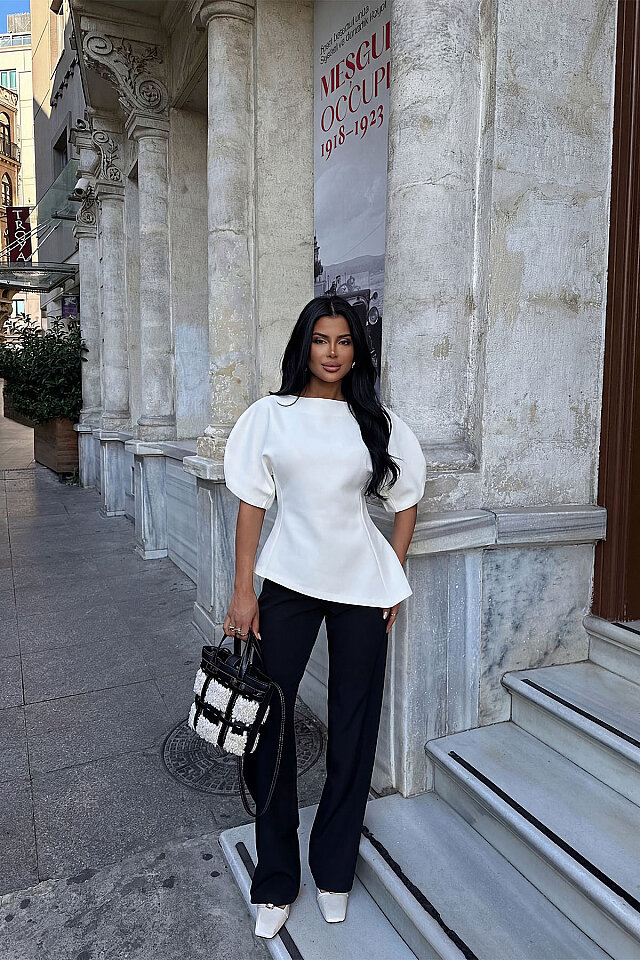 Beyaz Basic Bluz ATE-5525 - 2