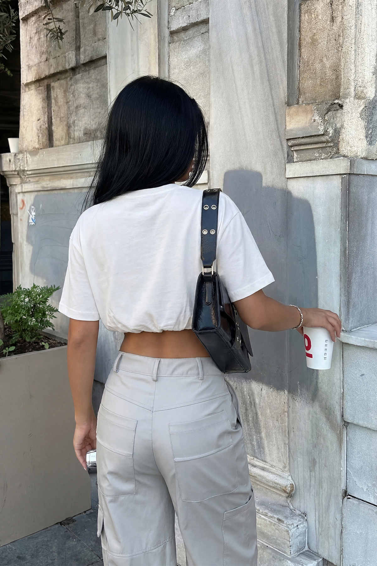 Beyaz Basic Crop Top - 3