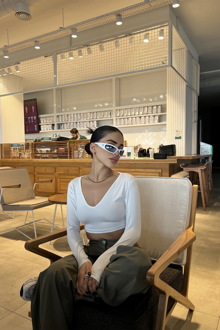 Beyaz Basic Crop Top ATE4131 - EYYO