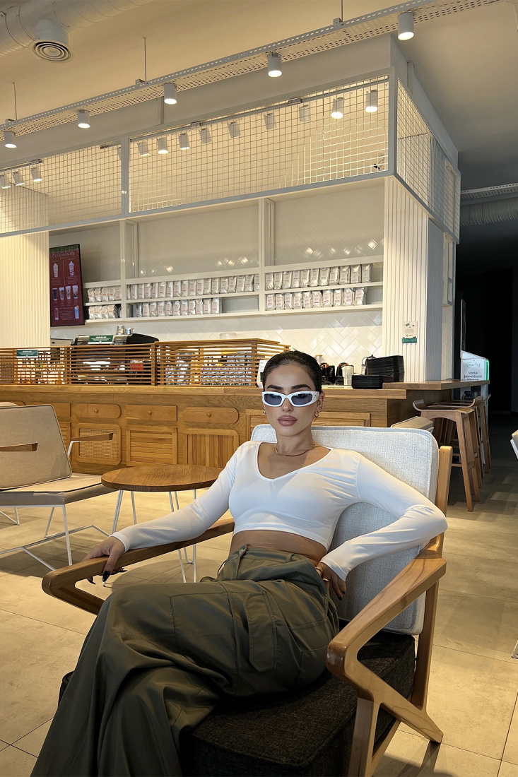 Beyaz Basic Crop Top ATE4131 - EYYO