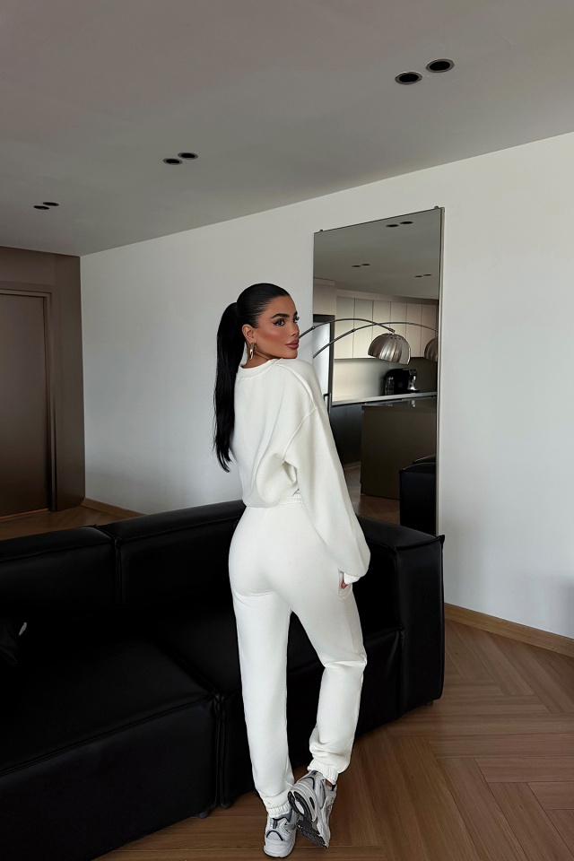 Beyaz Basic Eşofman Takım ATE-4726 - 4