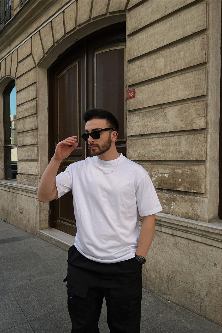 Beyaz Basic Tişört ATE5022 - EYYO