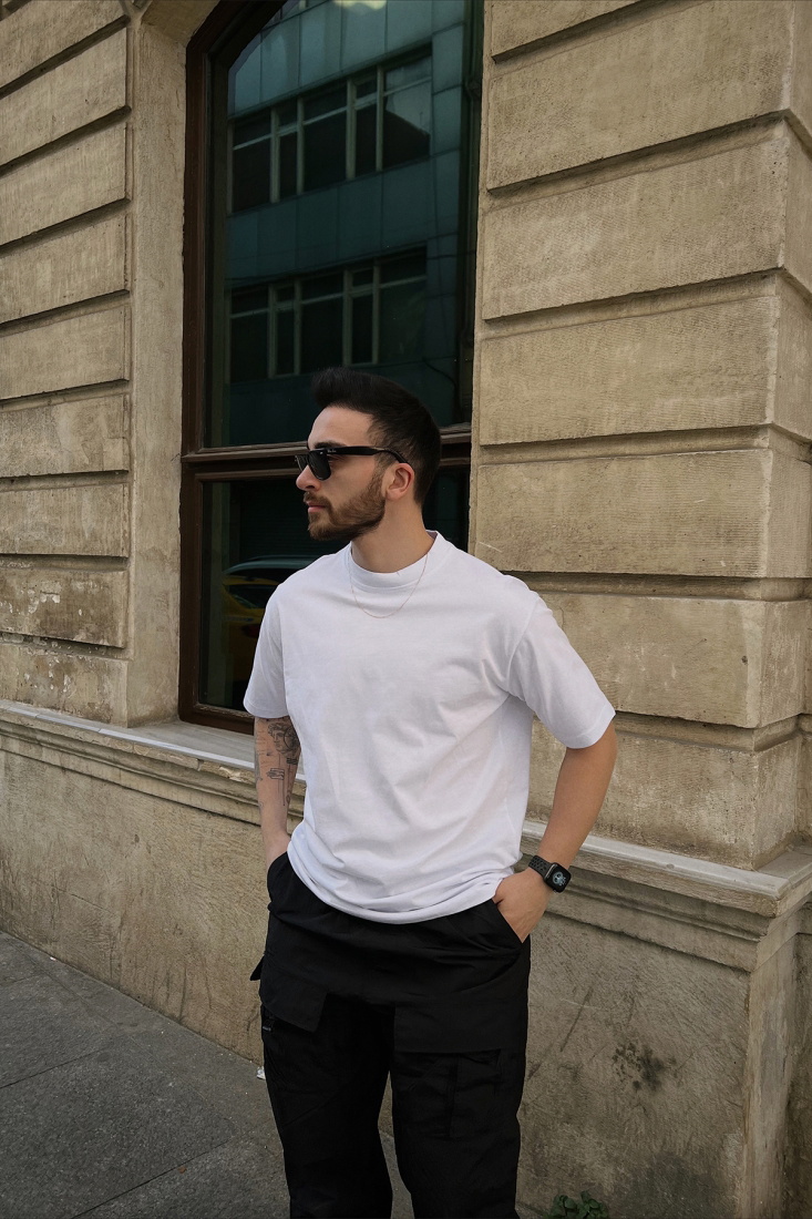 Beyaz Basic Tişört ATE5022 - EYYO