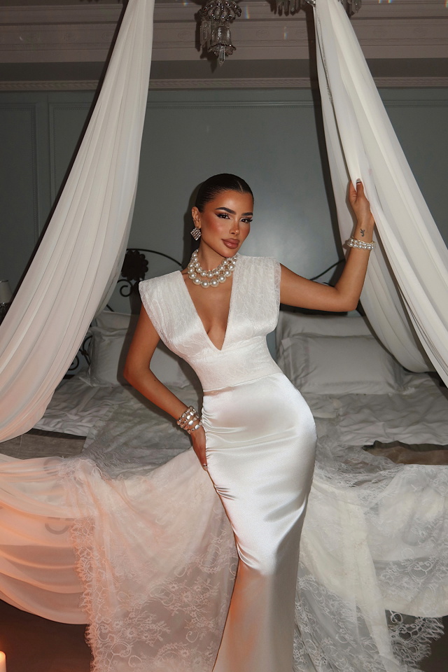 Beyaz Atlesta Elbise ATE-5257 - 3