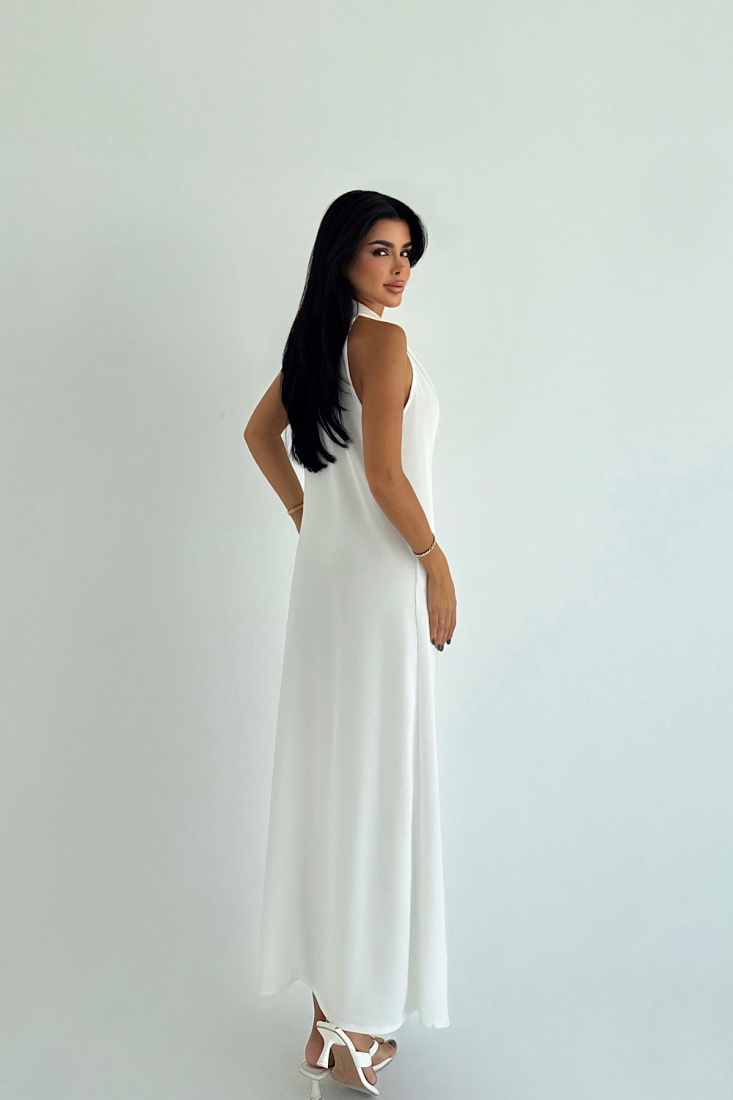 Beyaz Constas Aksesuar Detaylı Elbise ATE-3551 - EYYO