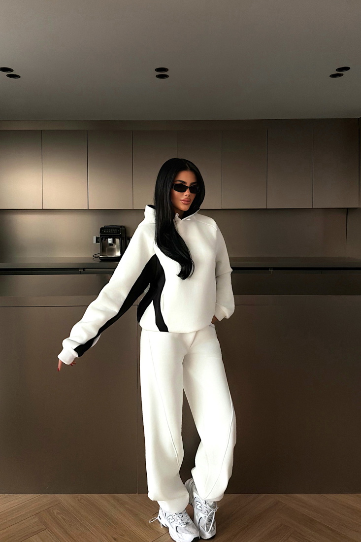 Beyaz Holly Eşofman Takımı ATE-4115 - EYYO