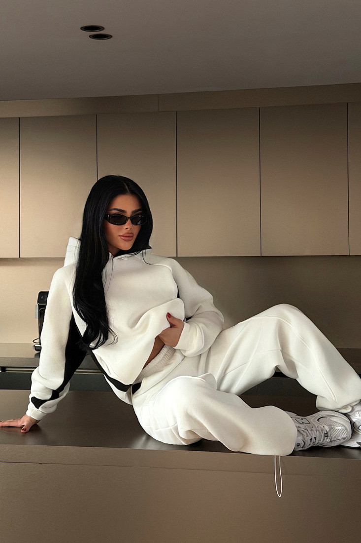 Beyaz Holly Eşofman Takımı ATE-4115 - EYYO