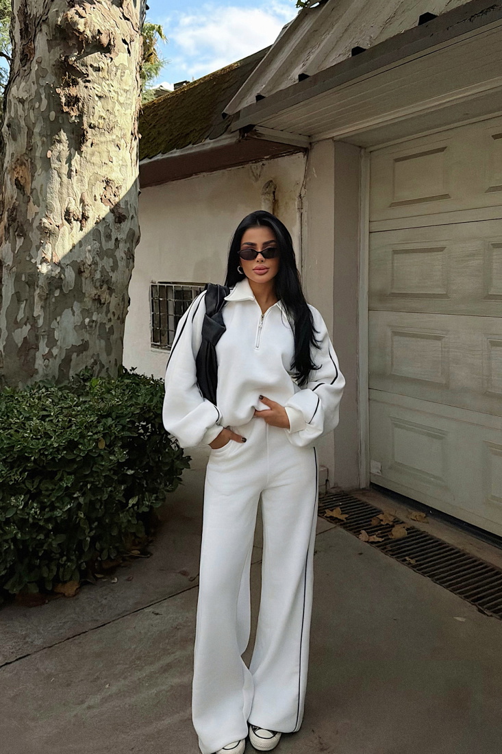 Beyaz Selita Eşofman Takım ATE-3828 - EYYO